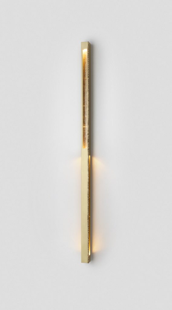 Articolo Studios Luxury Lighting Seam Stack Extra Large Wall Sconce in Brass