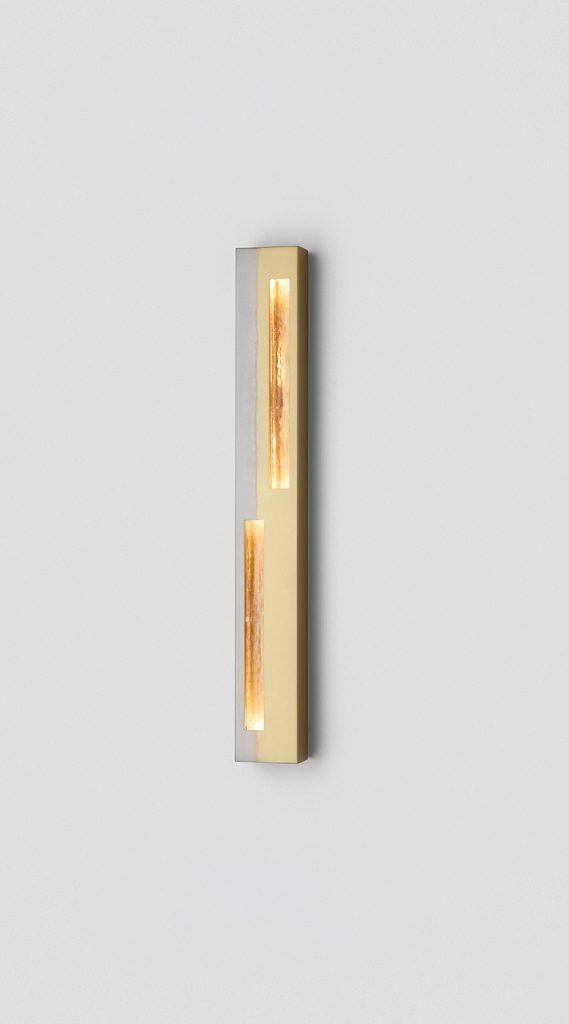 Articolo Studios Luxury Lighting Seam Mirror Large Wall Sconce in Stainless Steel and Brass